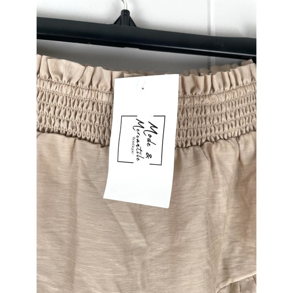 Endless Rose Women's Khaki Ruffled Mini Skirt Beige Size Small - Picture 3 of 4
